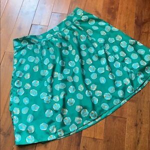 Vintage The Limited green and gold a-line Skirt size Large
